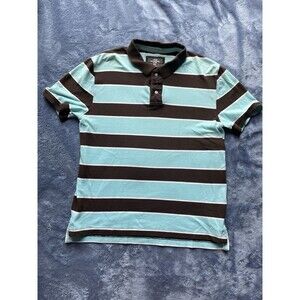 H&M Logg Men’s Multicolor Striped Short Sleeve Collared Polo Shirt Size XL